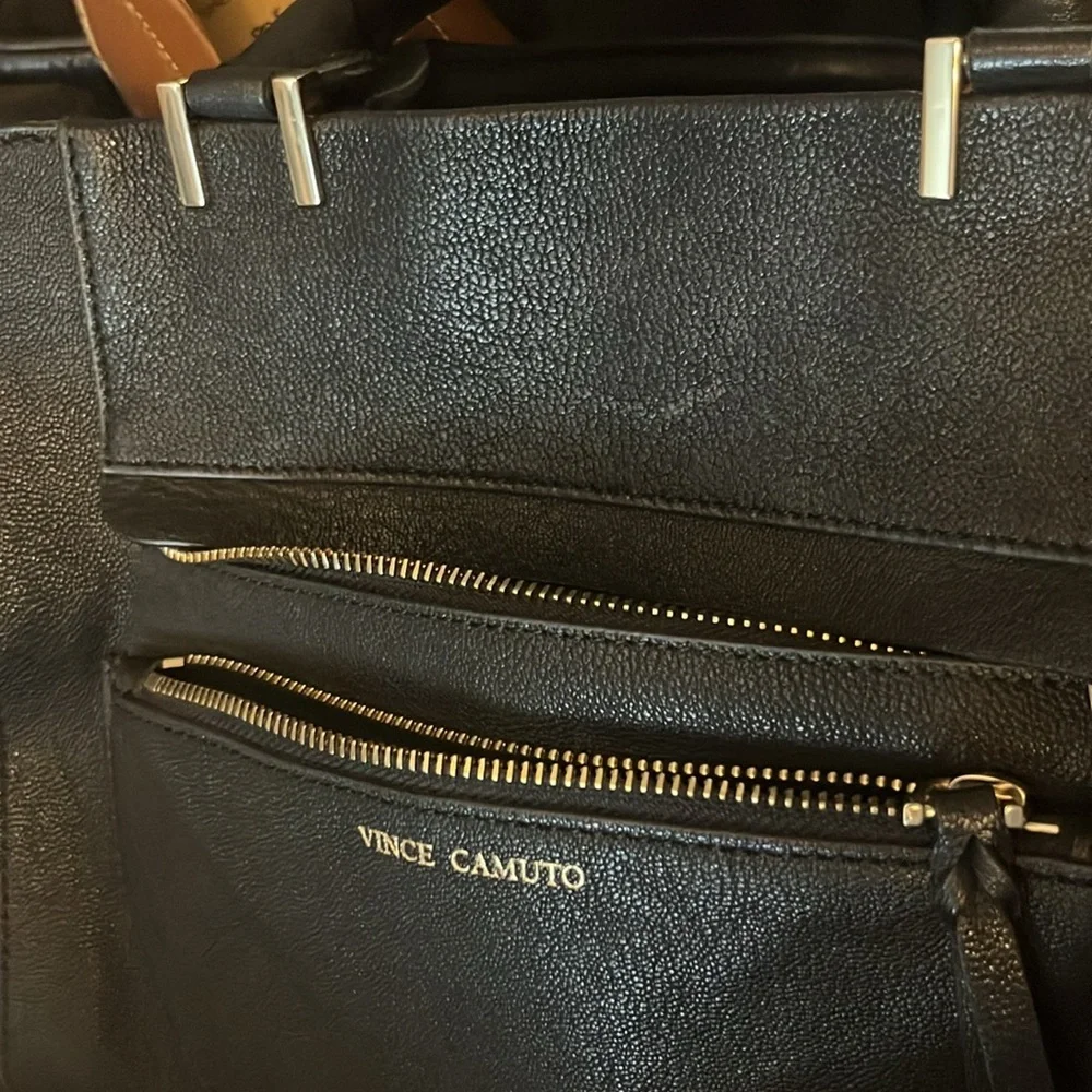 Vince Camuto Women’s Ayla Black Satchel Bag Purse